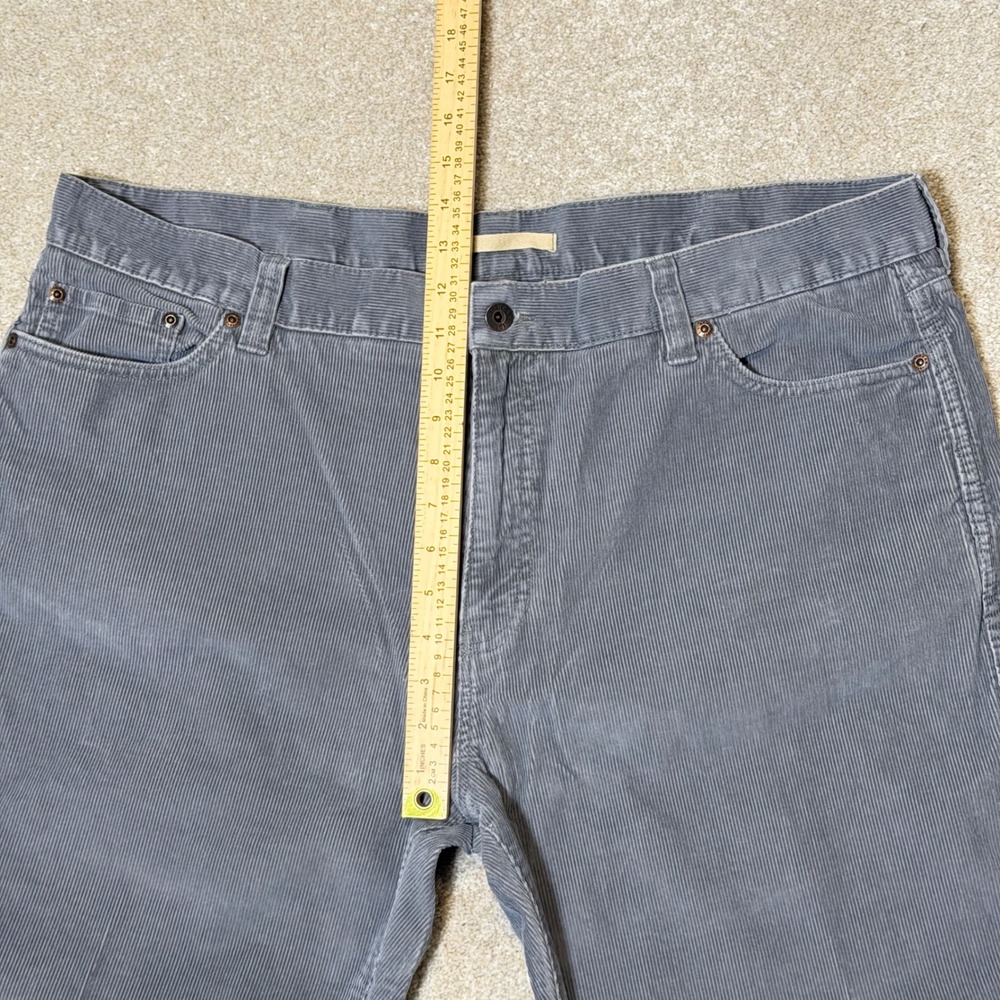 L.L. Bean Corduroy Pants Mens 42x29 Gray Standard Fit Straight Leg Cotton - Picture 4 of 7